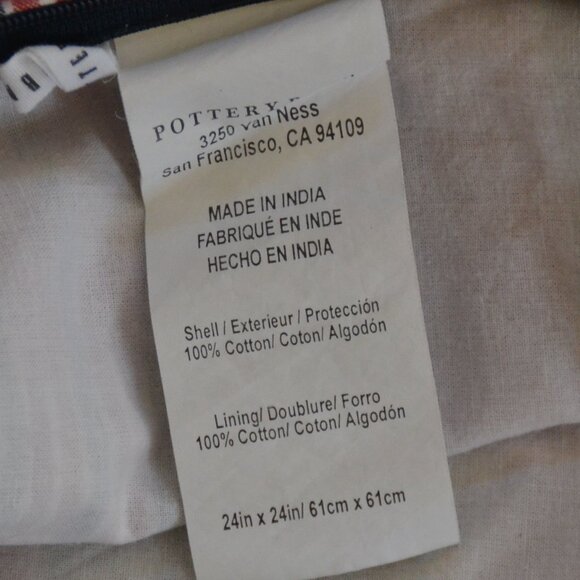 Pottery Barn Quinn Plaid Madras 24" X 24" Pillow Cover 100% Cotton SUMMER! - Picture 5 of 6